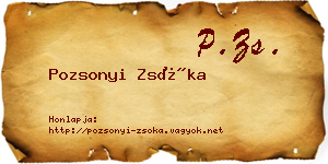 Pozsonyi Zsóka névjegykártya